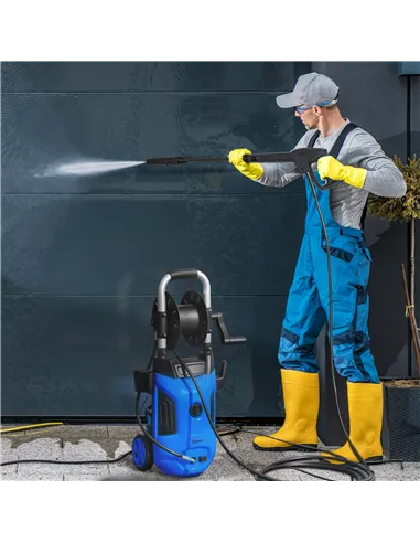 Outsunny 1800W High Pressure Washer, 150 Bar Pressure, 420 L/h Flow, Portable Power Washer Jet Wash Cleaner with Adjustable Nozz
