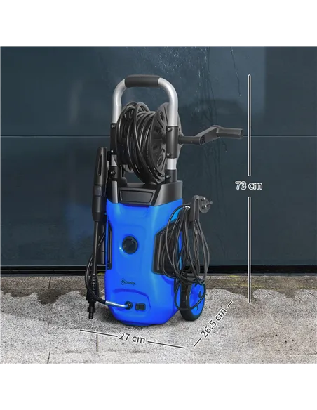 Outsunny 1800W High Pressure Washer, 150 Bar Pressure, 420 L/h Flow, Portable Power Washer Jet Wash Cleaner with Adjustable Nozz