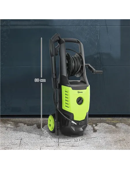 Outsunny 2200W High Pressure Washer, 170 Bar Pressure, 420 L/h Flow, Portable Electric Power Washer Jet Wash Cleaner with Adjust