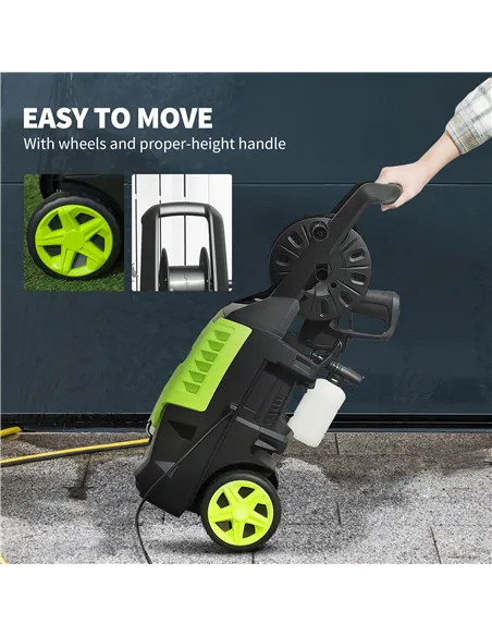 Outsunny 2200W High Pressure Washer, 170 Bar Pressure, 420 L/h Flow, Portable Electric Power Washer Jet Wash Cleaner with Adjust