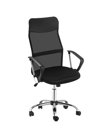 HOMCOM Ergonomic Office Chair Mesh Chair with Adjustable Height Tilt Function Black