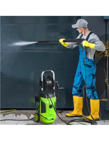 Outsunny 1800W High Pressure Washer, 150 Bar Pressure, 420 L/h Flow, Portable Power Washer Jet Wash Cleaner with Adjustable Nozz