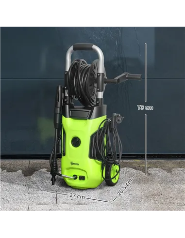Outsunny 1800W High Pressure Washer, 150 Bar Pressure, 420 L/h Flow, Portable Power Washer Jet Wash Cleaner with Adjustable Nozz
