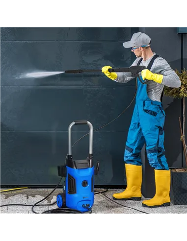 Outsunny 1800W 150-Bar Pressure Washer, with Adjustable Nozzle - Blue