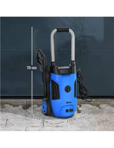 Outsunny 1800W 150-Bar Pressure Washer, with Adjustable Nozzle - Blue