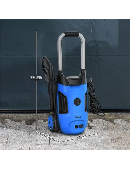 Outsunny 1800W 150-Bar Pressure Washer, with Adjustable Nozzle - Blue