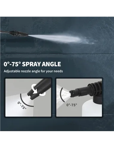 Outsunny 1800W 150-Bar Pressure Washer, with Adjustable Nozzle - Blue