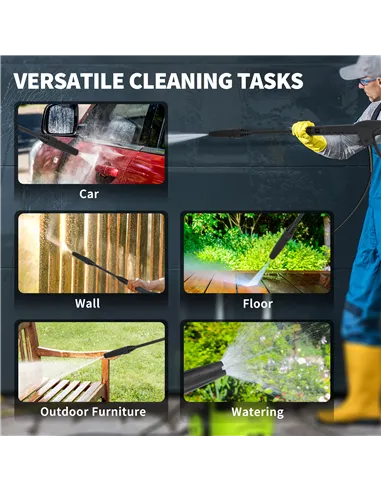 Outsunny 1800W 150-Bar Pressure Washer, with Adjustable Nozzle - Blue