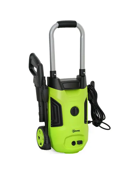 Outsunny 1800W 150-Bar Pressure Washer, with Adjustable Nozzle - Green