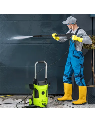 Outsunny 1800W 150-Bar Pressure Washer, with Adjustable Nozzle - Green