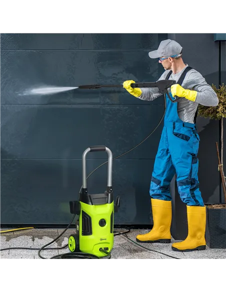 Outsunny 1800W 150-Bar Pressure Washer, with Adjustable Nozzle - Green