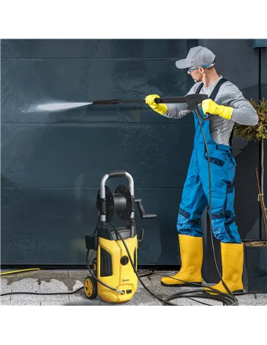 Outsunny 1800W High Pressure Washer, 150 Bar Pressure, 420 L/h Flow, Portable Power Washer Jet Wash Cleaner with Adjustable Nozz