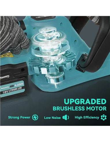 Outsunny 20" Cordless Hedge Trimmer, 18V Electric Hedge Cutter with 51cm Dual Action Blade, 2 x 4000mAh Batteries and Brushless 