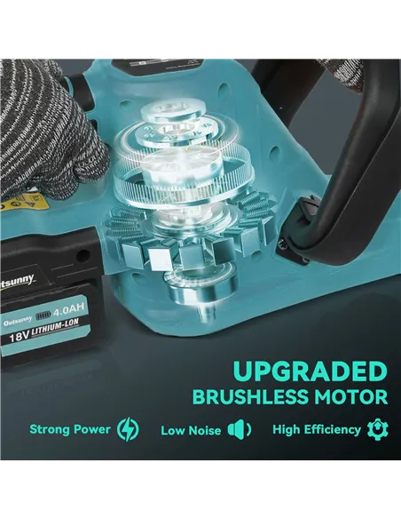 Outsunny 20" Cordless Hedge Trimmer, 18V Electric Hedge Cutter with 51cm Dual Action Blade, 2 x 4000mAh Batteries and Brushless 