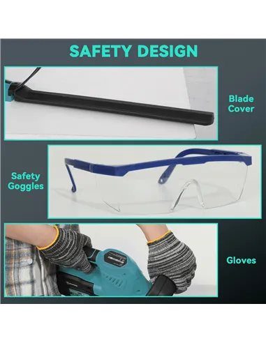 Outsunny 20" Cordless Hedge Trimmer, 18V Electric Hedge Cutter with 51cm Dual Action Blade, 2 x 4000mAh Batteries and Brushless 