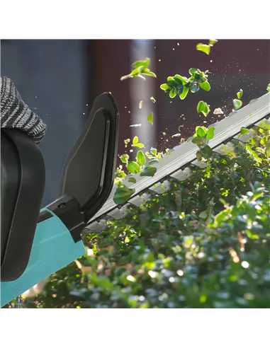 Outsunny 20" Cordless Hedge Trimmer, 18V Electric Hedge Cutter with 51cm Dual Action Blade, 2 x 4000mAh Batteries and Brushless 