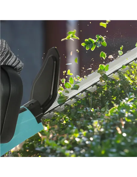 Outsunny 20" Cordless Hedge Trimmer, 18V Electric Hedge Cutter with 51cm Dual Action Blade, 2 x 4000mAh Batteries and Brushless 