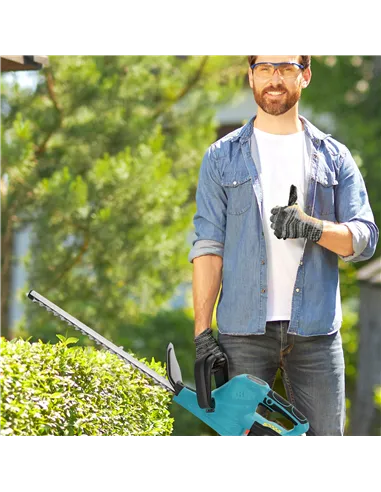 Outsunny 20" Cordless Hedge Trimmer, 18V Electric Hedge Cutter with 51cm Dual Action Blade, 2 x 4000mAh Batteries and Brushless 