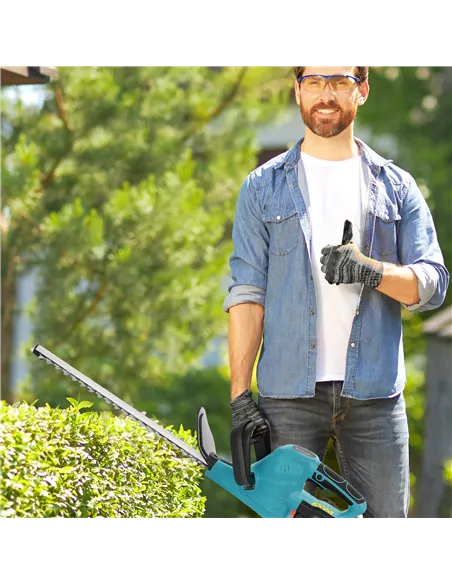 Outsunny 20" Cordless Hedge Trimmer, 18V Electric Hedge Cutter with 51cm Dual Action Blade, 2 x 4000mAh Batteries and Brushless 