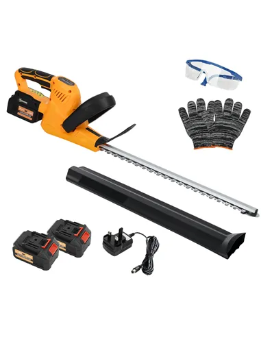 Outsunny 20" Cordless Hedge Trimmer, 18V Electric Hedge Cutter with 51cm Dual Action Blade, 2 x 4000mAh Batteries and Brushless 
