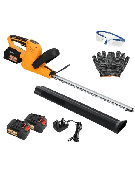 Outsunny 20" Cordless Hedge Trimmer, 18V Electric Hedge Cutter with 51cm Dual Action Blade, 2 x 4000mAh Batteries and Brushless 