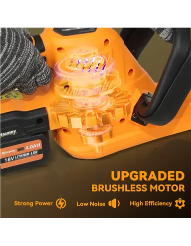 Outsunny 20" Cordless Hedge Trimmer, 18V Electric Hedge Cutter with 51cm Dual Action Blade, 2 x 4000mAh Batteries and Brushless 