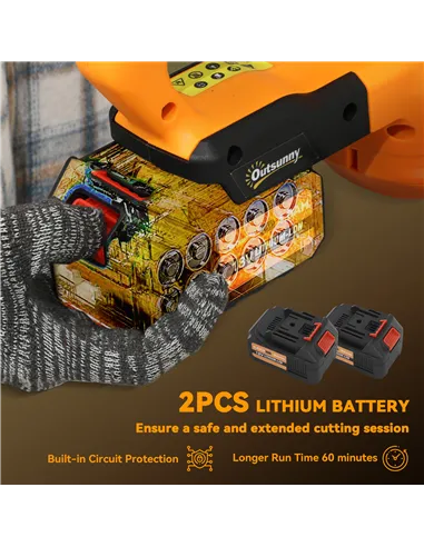 Outsunny 20" Cordless Hedge Trimmer, 18V Electric Hedge Cutter with 51cm Dual Action Blade, 2 x 4000mAh Batteries and Brushless 