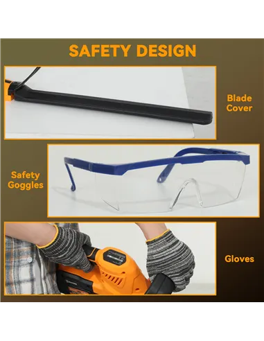 Outsunny 20" Cordless Hedge Trimmer, 18V Electric Hedge Cutter with 51cm Dual Action Blade, 2 x 4000mAh Batteries and Brushless 