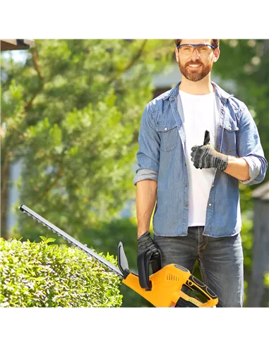 Outsunny 20" Cordless Hedge Trimmer, 18V Electric Hedge Cutter with 51cm Dual Action Blade, 2 x 4000mAh Batteries and Brushless 