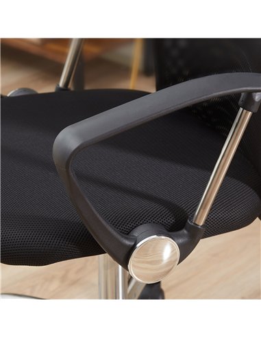 HOMCOM Ergonomic Office Chair Mesh Chair with Adjustable Height Tilt Function Black