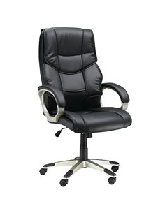 HOMCOM Home Office Chair High Back Computer Desk Chair with Faux Leather Adjustable Height Rocking Function Black