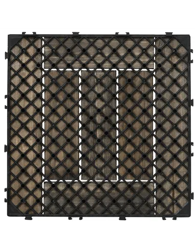 Outsunny 27 Pcs Wooden Interlocking Decking Tiles, 30 x 30 cm Outdoor Flooring Tiles, 2.5㎡ per Pack, for Patio, Balcony, Terrace