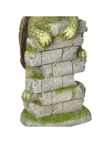 Outsunny Vivid Tortoise Art Sculpture with Solar LED Light, Colourful Garden Statue, Outdoor Ornament Home Decoration for Porch,