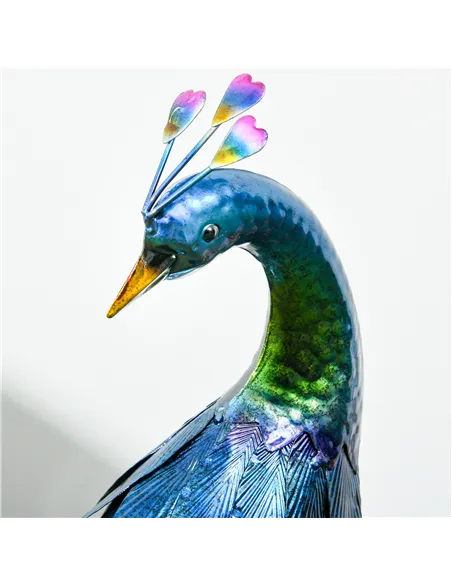 Outsunny Steel Peacock Garden Statue Decoration Gift