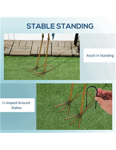 Outsunny Crane Garden Ornaments, 2 PCS Steel Garden Statue Set Gifts, Water and Rust Resistant Sculptures for Patio Pond Landsca