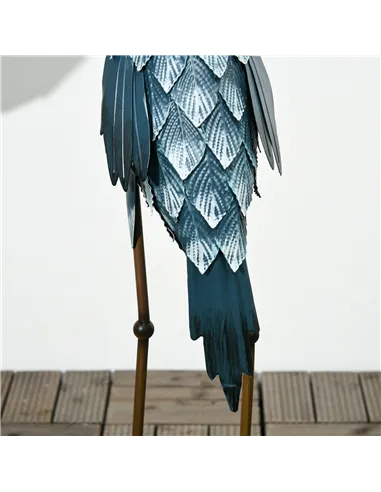 Outsunny Crane Garden Ornaments, 2 PCS Steel Garden Statue Set Gifts, Water and Rust Resistant Sculptures for Patio Pond Landsca