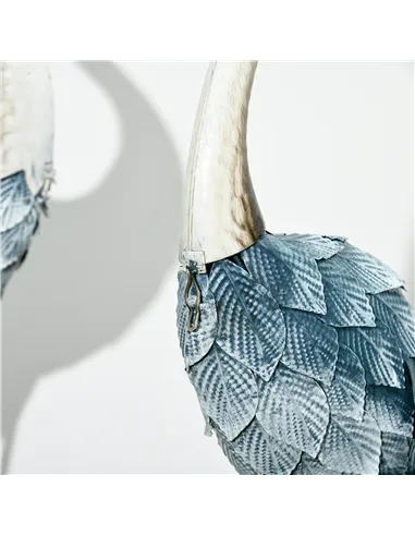 Outsunny Crane Garden Ornaments, 2 PCS Steel Garden Statue Set Gifts, Water and Rust Resistant Sculptures for Patio Pond Landsca