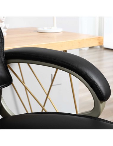 HOMCOM Home Office Chair High Back Computer Desk Chair with Faux Leather Adjustable Height Rocking Function Black