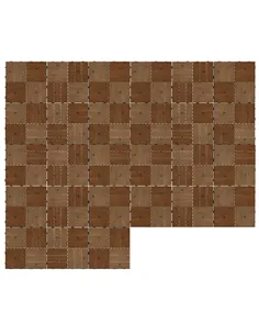 Outsunny 27 Pcs Wooden Interlocking Decking Tiles, 30 x 30 cm Anti-slip Outdoor Flooring Tiles, 0.81㎡ per Pack, All Weather Use 