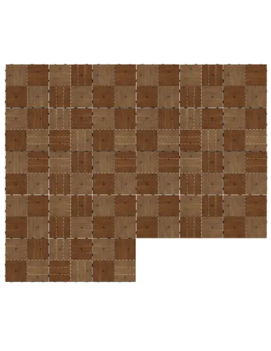 Outsunny 27 Pcs Wooden Interlocking Decking Tiles, 30 x 30 cm Anti-slip Outdoor Flooring Tiles, 0.81㎡ per Pack, All Weather Use 