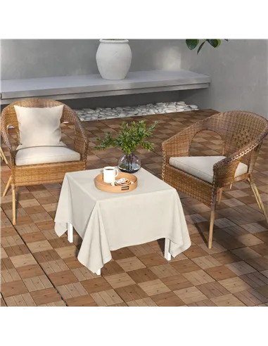 Outsunny 27 Pcs Wooden Interlocking Decking Tiles, 30 x 30 cm Anti-slip Outdoor Flooring Tiles, 0.81㎡ per Pack, All Weather Use 