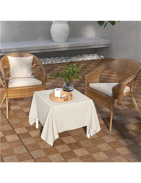 Outsunny 27 Pcs Wooden Interlocking Decking Tiles, 30 x 30 cm Anti-slip Outdoor Flooring Tiles, 0.81㎡ per Pack, All Weather Use 