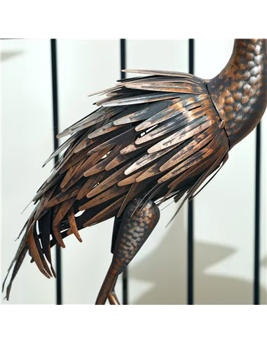 Outsunny Heron Garden Statue, Standing Garden Ornament, Metal Garden Gift with Stakes for Patio Pond Landscape Decoration, Silve