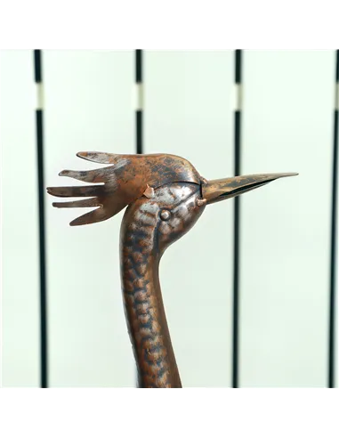 Outsunny Heron Garden Statue, Standing Garden Ornament, Metal Garden Gift with Stakes for Patio Pond Landscape Decoration, Silve