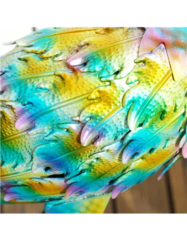 Outsunny Peacock Garden Statue, Standing Garden Ornament, Metal Garden Gift with Stakes for Patio Pond Landscape Decoration, Mul