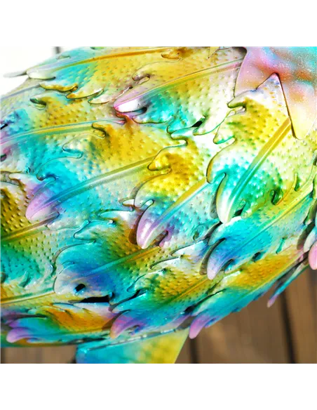 Outsunny Peacock Garden Statue, Standing Garden Ornament, Metal Garden Gift with Stakes for Patio Pond Landscape Decoration, Mul