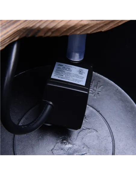 Outsunny Wood Barrel Patio Water Fountain Garden Decorative Ornament Water Feature with Electric Pump (Type A)