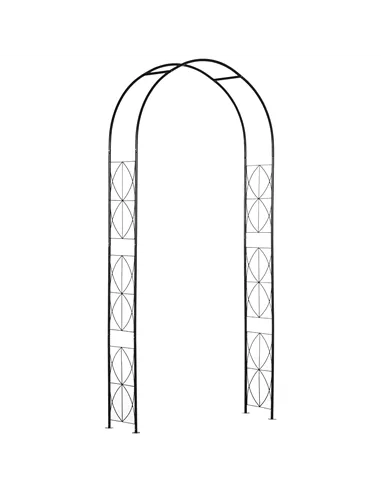 Outsunny Vintage Style Steel Garden Patio Outdoor Arbor & Trellis Arch Support For Vines & Climbing Plants Decoration - Black 2.