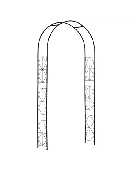 Outsunny Vintage Style Steel Garden Patio Outdoor Arbor & Trellis Arch Support For Vines & Climbing Plants Decoration - Black 2.