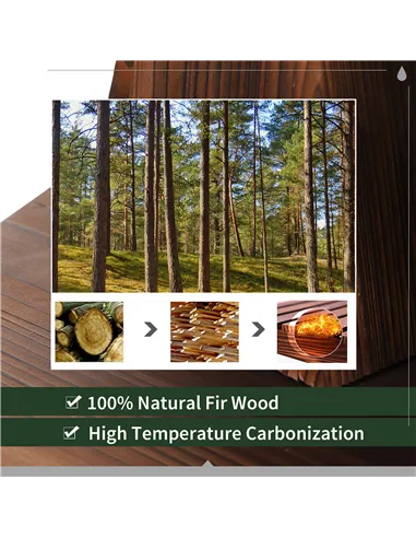 Outsunny Wood Barrel Patio Water Fountain Garden Decorative Ornament Water Feature with Electric Pump